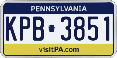 PA license plate KPB3851