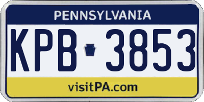 PA license plate KPB3853