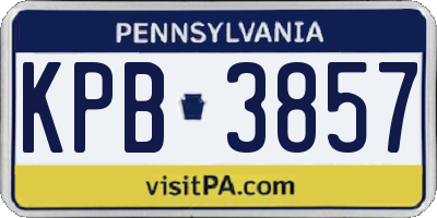 PA license plate KPB3857