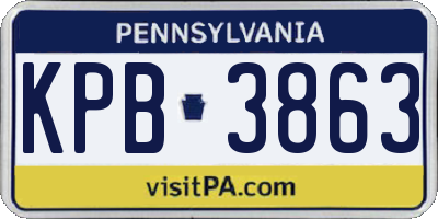 PA license plate KPB3863