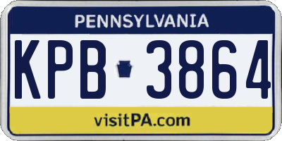 PA license plate KPB3864