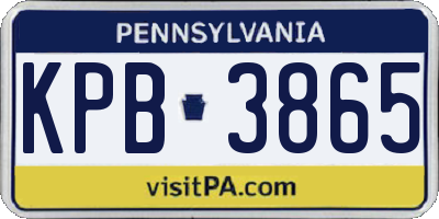 PA license plate KPB3865