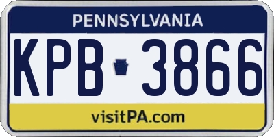 PA license plate KPB3866