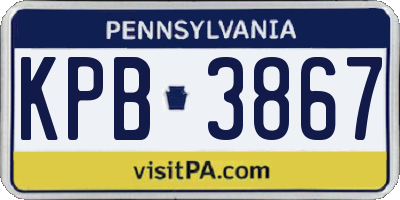 PA license plate KPB3867