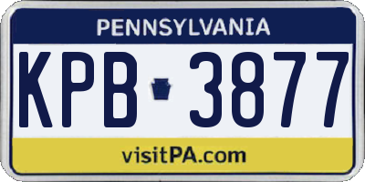 PA license plate KPB3877