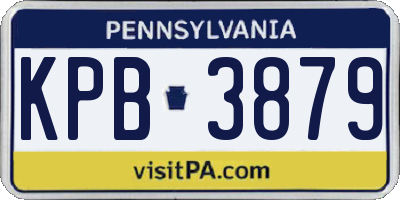 PA license plate KPB3879