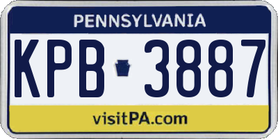 PA license plate KPB3887