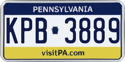 PA license plate KPB3889