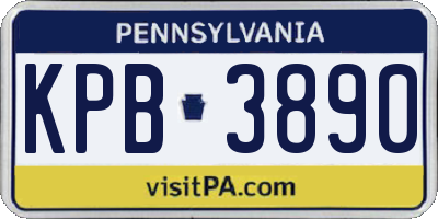 PA license plate KPB3890