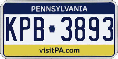 PA license plate KPB3893