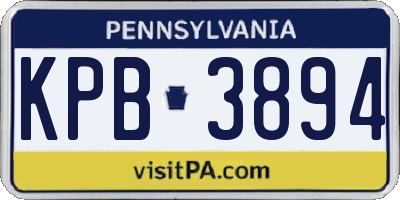 PA license plate KPB3894