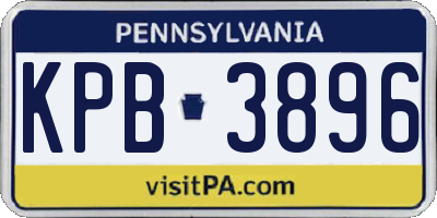 PA license plate KPB3896