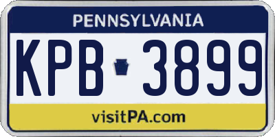PA license plate KPB3899