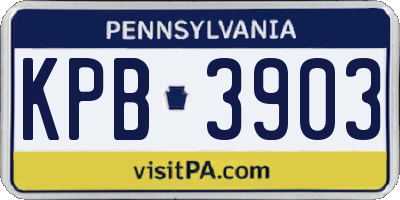 PA license plate KPB3903