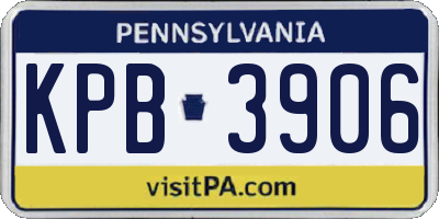 PA license plate KPB3906