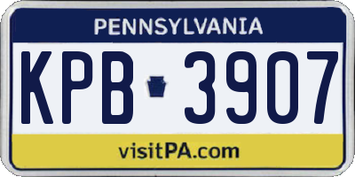 PA license plate KPB3907