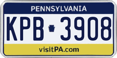 PA license plate KPB3908