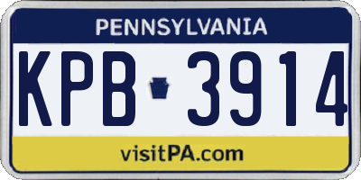 PA license plate KPB3914