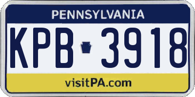 PA license plate KPB3918