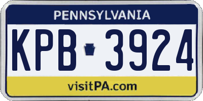 PA license plate KPB3924