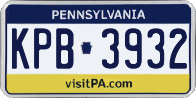 PA license plate KPB3932