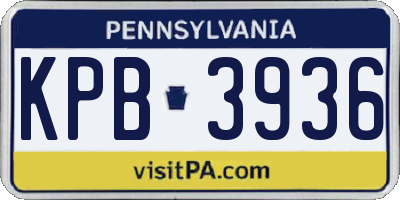 PA license plate KPB3936