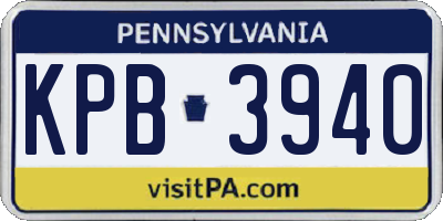 PA license plate KPB3940