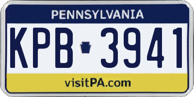PA license plate KPB3941