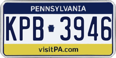 PA license plate KPB3946
