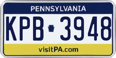 PA license plate KPB3948