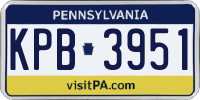 PA license plate KPB3951
