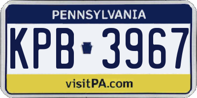PA license plate KPB3967