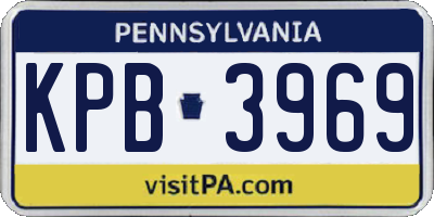 PA license plate KPB3969