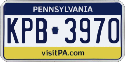 PA license plate KPB3970