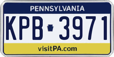 PA license plate KPB3971