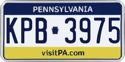 PA license plate KPB3975