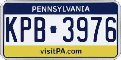 PA license plate KPB3976