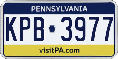PA license plate KPB3977