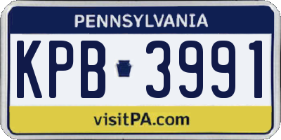 PA license plate KPB3991