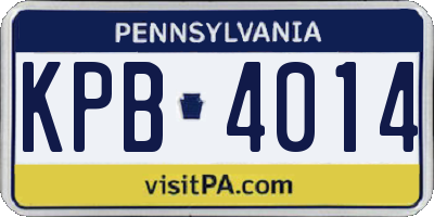 PA license plate KPB4014