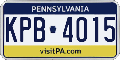 PA license plate KPB4015