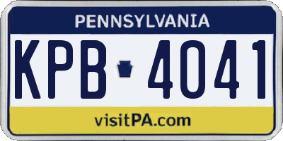 PA license plate KPB4041