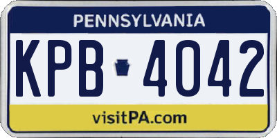 PA license plate KPB4042