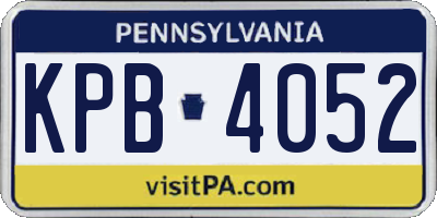 PA license plate KPB4052