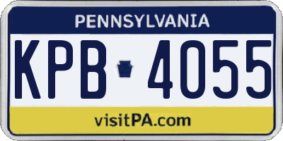 PA license plate KPB4055