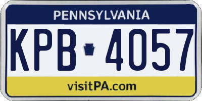 PA license plate KPB4057