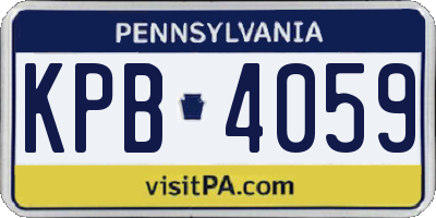 PA license plate KPB4059