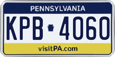 PA license plate KPB4060