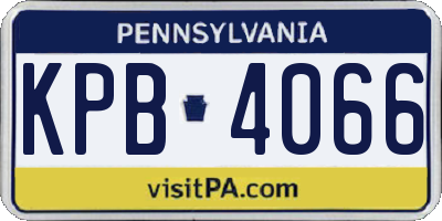 PA license plate KPB4066