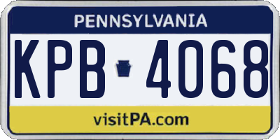 PA license plate KPB4068